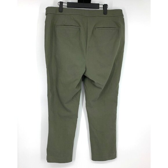 LOFT Pants Green Skinny Crop Zip Pocket Ankle Cotton Blend - Picture 6 of 9